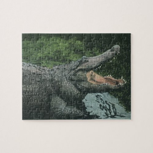 Vintage Crocodile Reptiles Marine Animal Life Jigsaw Puzzle