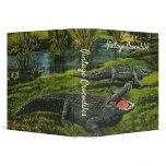 Vintage Crocodiles, Marine Life Reptiles Animals 3 Ring Binder