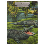 Vintage Crocodiles, Marine Life Reptiles Animals Clipboard