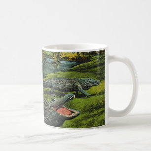 Vintage Crocodiles, Marine Life Reptiles Animals Coffee Mug