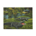Vintage Crocodiles, Marine Life Reptiles Animals Doormat