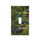 Vintage Crocodiles, Marine Life Reptiles Animals Light Switch Cover