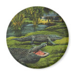 Vintage Crocodiles, Marine Life Reptiles Animals Magnet