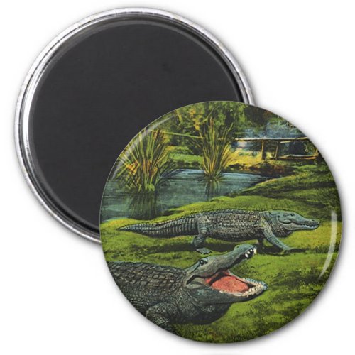 Vintage Crocodiles Marine Life Reptiles Animals Magnet