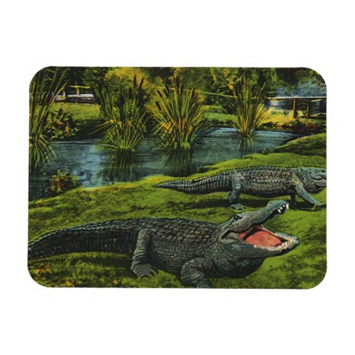 Vintage Crocodiles Marine Life Reptiles Animals Magnet