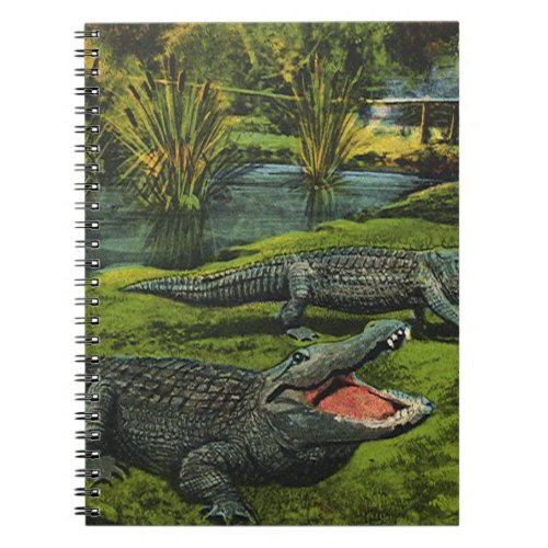 Vintage Crocodiles Marine Life Reptiles Animals Notebook