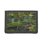 Vintage Crocodiles, Marine Life Reptiles Animals Tri-fold Wallet
