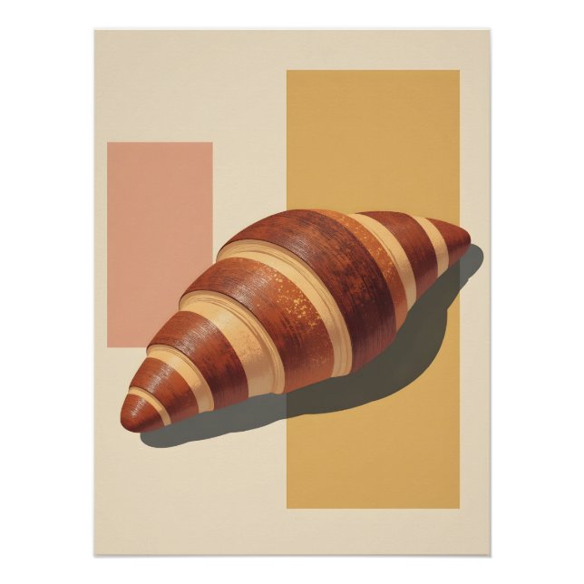 Vintage Croissant Poster – Retro Bakery Wall Art (Front)
