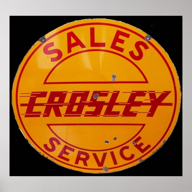 vintage crosley sales and service sign (Front)