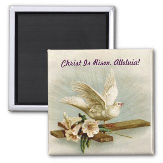 Vintage Cross And Dove Magnet