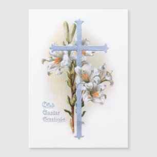 Vintage Cross and Easter Lilies