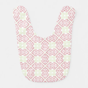Vintage Cross stitch embroidery hearts pattern Bib