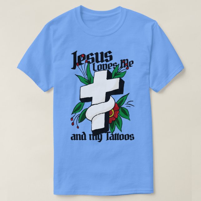 Vintage Cross Tattoo T-Shirt (Design Front)