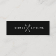Vintage Crossed Fork Knife Logo Catering Black