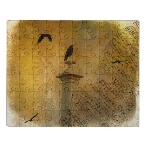 Vintage Crow Art Jigsaw Puzzle