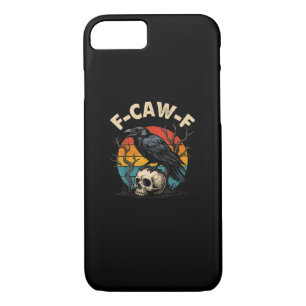 Vintage Crow F-Caw-F Raven Bird Humor Meme Funny iPhone 8/7 Case