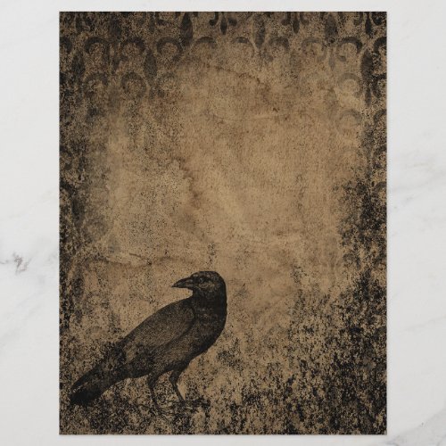 Vintage Crow Halloween Scrapbook Paper