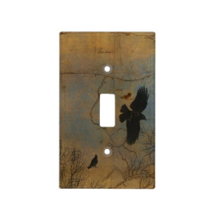 Vintage Crow Map Light Switch Cover