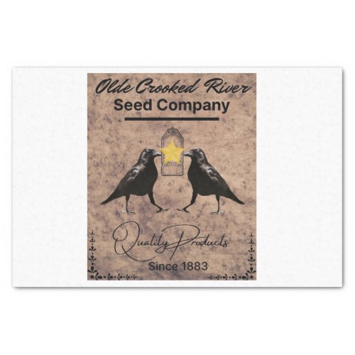 Vintage Crow Seed Co Design  Tissue Paper