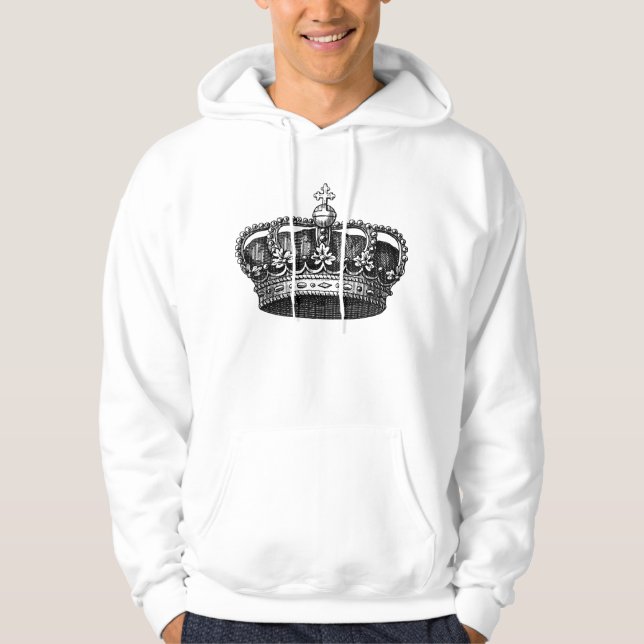 Vintage Crown 02 - Black Hoodie (Front)