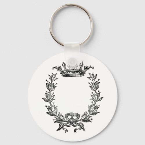 Vintage Crown and Wreath Art Keychain