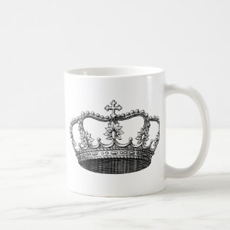 Vintage Crown Black and White Coffee Mug