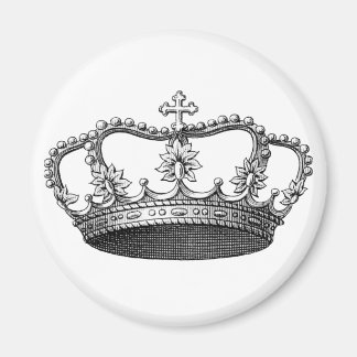 Vintage Crown Black and White Magnet