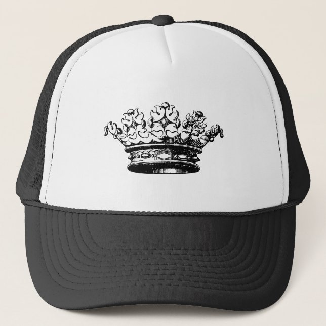Vintage Crown - Black Trucker Hat (Front)