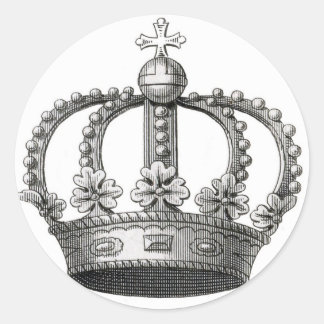 Vintage Crown Classic Round Sticker