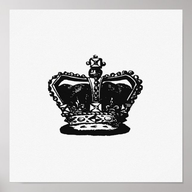 Vintage Crown Illustration Poster (Front)