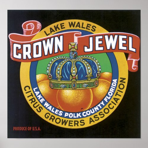 Vintage Crown Jewel Label Poster