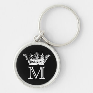 Vintage Crown Monogram Keychain