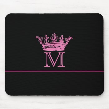 Vintage Crown Monogram Mouse Pad by TimeEchoArt at Zazzle