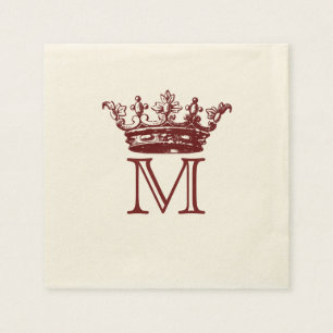 Vintage Crown Monogram Napkins