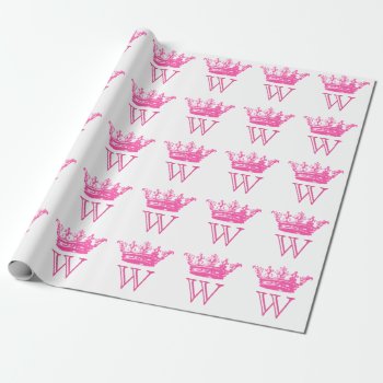 Vintage Crown Monogram Wrapping Paper by TimeEchoArt at Zazzle