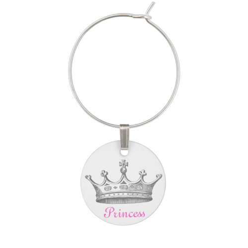 Vintage Crown Princess Wine Charm