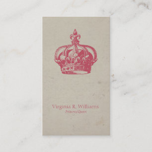 Vintage Crown Queen Pink Business Card