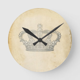 Vintage Crown Round Clock