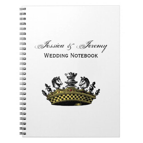 Vintage Crown With Chess Pieces Color Notebook