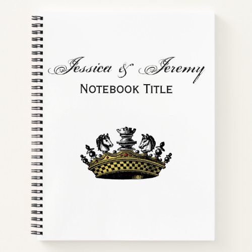 Vintage Crown With Chess Pieces Color Notebook