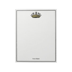 Vintage Crown With Chess Pieces Color Notepad