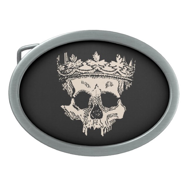 Vintage Crowned Skull Belt Buckle (Front)