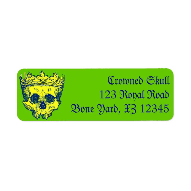 Vintage Crowned Skull Label (Front)