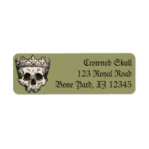 Vintage Crowned Skull Label