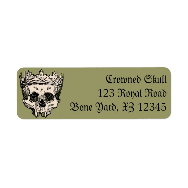 Vintage Crowned Skull Label (Front)