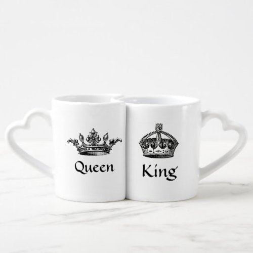 Vintage Crowns QueenKing LOVE Mugs