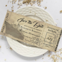 Vintage Cruise Boarding Pass | Save the Date