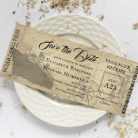 Vintage Cruise Boarding Pass | Save the Date<br><div class="desc">Vintage destination save the date travel ticket featuring a rustic distressed antique background,  an old fashioned cruise ship,  compass,  anchor,  and a wedding date template that is easy to personalize.</div>