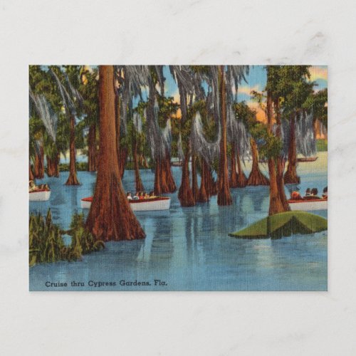 Vintage Cruise Cyprus Gardens Florida Postcard