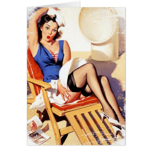 Vintage Cruise Girl Grunge Cards (Front)